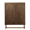 Retro Gold Natural and Faux Marble Wine Cabinet