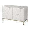 White and Gold Moroccan Dynasty Two Door Accent Cabinet
