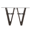 46" Clear and Gray Brown Glass Abstract Console Table