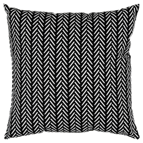 22" Black and White Striped Indoor Outdoor Throw Pillow Cover and Insert