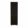 79" Modern Black Pantry Cabinet with Two Doors and Five Shelves