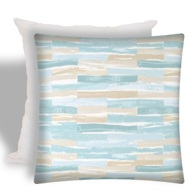 17" X 17" Light Cream Zippered Geometric Throw Indoor Outdoor Pillow