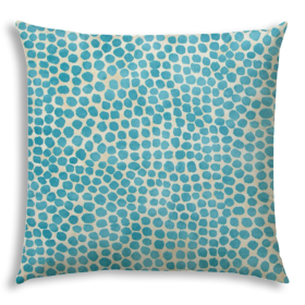 20" X 20" Turquoise And Blue Safari Animals Blown Seam Animal Print Throw Indoor Outdoor Pillow