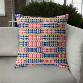 26" Red Blue Spades Indoor Outdoor Throw Pillow