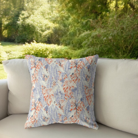 20" Orange Lavender Tropics Indoor Outdoor Zippered Throw Pillow