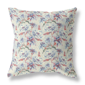 16 Pale Blue Orange Roses Indoor Outdoor Throw Pillow