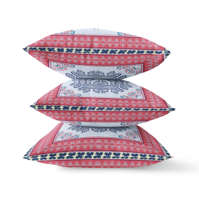 26" X 26" Light Pink Blown Seam Floral Indoor Outdoor Throw Pillow