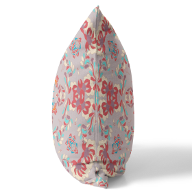 18" X 18" Purple And Red Zippered Geometric Indoor Outdoor Throw Pillow