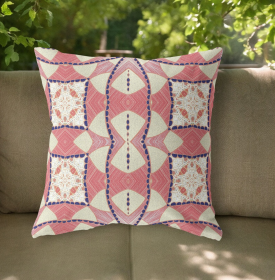 20"x20" Red Yellow White Zippered Broadcloth Geometric Throw Pillow