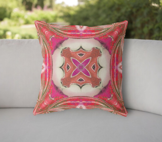 20"x20" Hot Pink Gray Zippered Broadcloth Geometric Throw Pillow
