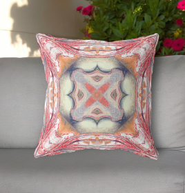 20"x20" Rustic Red Orange Zippered Broadcloth Geometric Throw Pillow