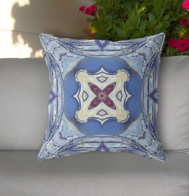 20"x20" Sky Blue Evening Blue Zippered Broadcloth Geometric Throw Pillow