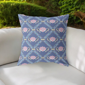 18"x18" Purple Blue Pink Zippered Suede Geometric Throw Pillow