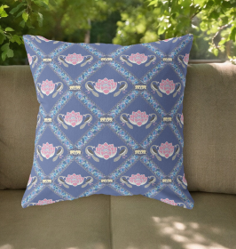 20"x20" Purple Blue Pink Zippered Suede Geometric Throw Pillow