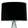 59" Silver Tripod Floor Lamp With Black Fabric Drum Shade