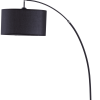86" Sleek Black Arc Floor Lamp With Black Drum Shade