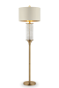 62" Gold Column Floor Lamp With Off-White Drum Shade