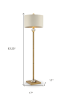63" Gold Column Floor Lamp With Off-White Drum Shade
