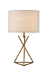 Contemporary Gold Geo Table Lamp with White Shade