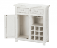 Rustic White Wine Cabinet with Two Drawers