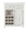 Rustic White Wine Cabinet with Two Drawers