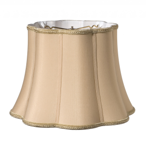 16" Vintage Gold Melon Scallop Shantung Lampshade