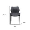 Set of Two Gray And Black Upholstered Faux Leather Wing Back Dining Side Chairs