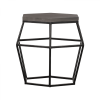 Modern Gray Concrete and Black Metal Hexagonal End Table