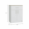 34" Light Oak and White Pantry Cabinet