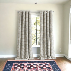 84 Sand Interlock Pattern Window Curtain Panel