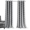84 Silver Interlock Pattern Window Curtain Panel