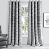 84 Silver Interlock Pattern Window Curtain Panel