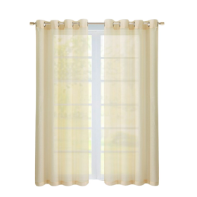 Set of Two 84"  Beige Solid Modern Window Panels