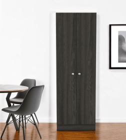 71" Dark Brown Wood Pantry Or Storage Closet