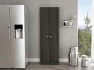 71" Dark Brown Wood Pantry Or Storage Closet
