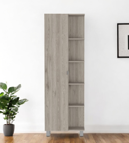 62" Light Gray Wood Pantry Or Storage Closet