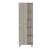62" Light Gray Wood Pantry Or Storage Closet