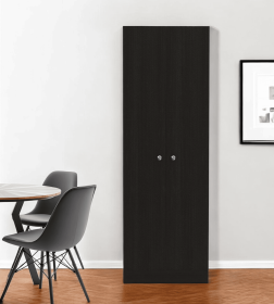 71" Black Wood Pantry Or Storage Closet