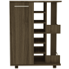 White Rolling Bar Cart With Wine Storage