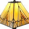 15" Dark Brown Metal Candlestick Table Lamp With Beige Shade
