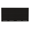 47" Black Wood Wall Mounted Accent Cabinet With Four Doors