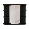 24" Black Wall Mounted Bathroom Cabinet With Six Shelves