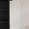 24" Black Wall Mounted Bathroom Cabinet With Six Shelves