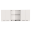 59" White Wood Wall Mounted China Cabinet With Six Doors