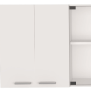 59" White Wood Wall Mounted China Cabinet With Six Doors