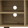 71" Natural Wood Enclosed and Open Storage TV Stand