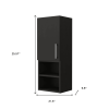 32" Black Wood Floating Single Door Bathroom Vanity And Medicine Cabinet