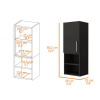 32" Black Wood Floating Single Door Bathroom Vanity And Medicine Cabinet
