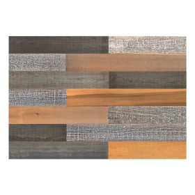 5" x 48" Thermo Treated Brown Black and Gray Mixed Color Wood Wall Plank Set