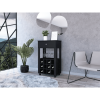 Espresso Rolling Bar Cart With Wine Storage